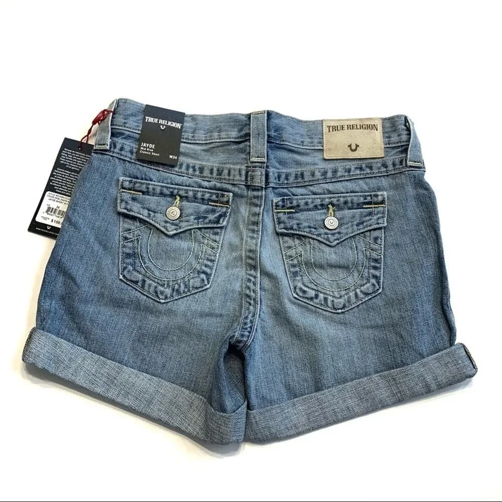 True Religion Jayde Distressed Denim Shorts 24